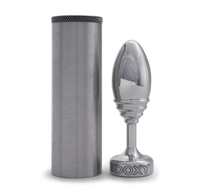 Металева анальна пробка DOXY Butt Plug RIBBED, ребриста, діаметр 3,3 см