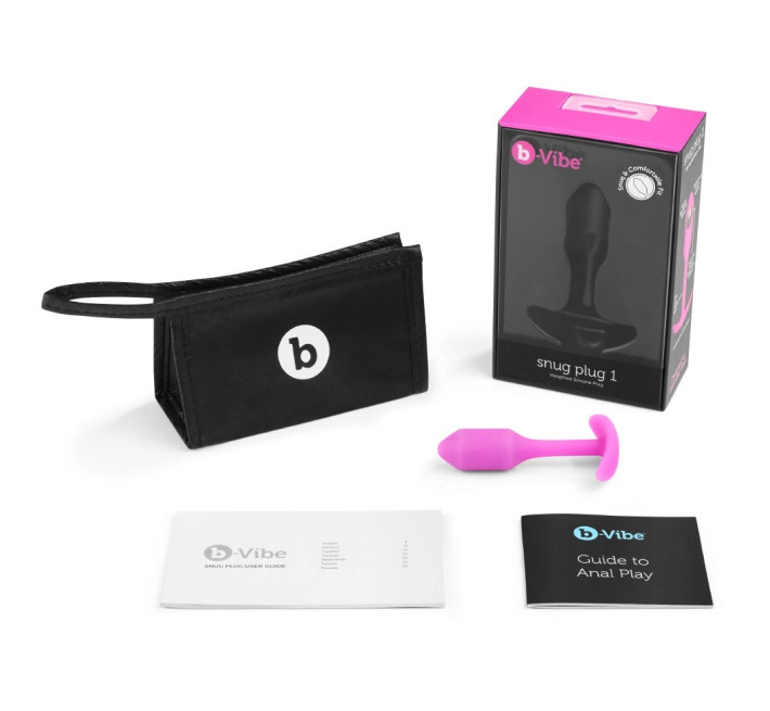 Анальна пробка із зміщеним центром ваги B-vibe Snug Plug 1 рожева