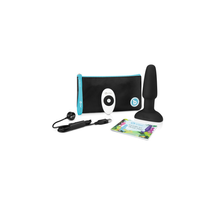 Анальна пробка з вібрацією та імітацією риммінгу B-Vibe Rimming Plug 2, чорна