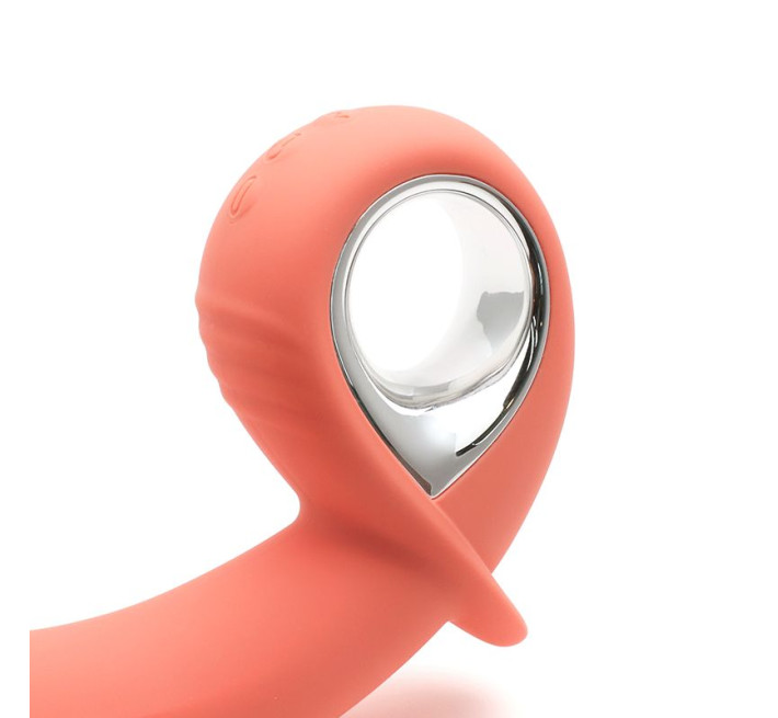 Анальний вібратор KisToy Klein Помаранчевий з надуючим кінчиком