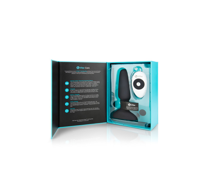 Анальна пробка з вібрацією та імітацією риммінгу B-Vibe Rimming Plug 2, чорна