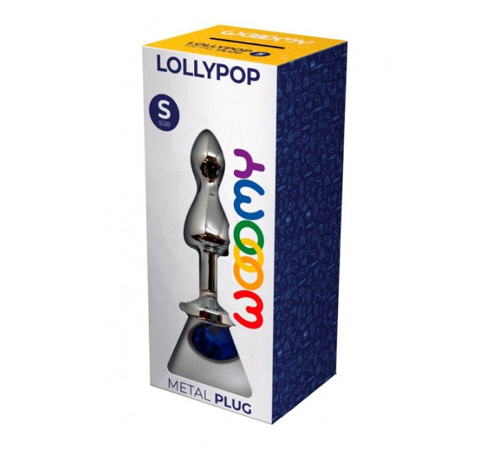Металева анальна пробка Wooomy Lollypop Double Ball Metal Plug Blue S, діаметр 2,8см, довжина 8,5см
