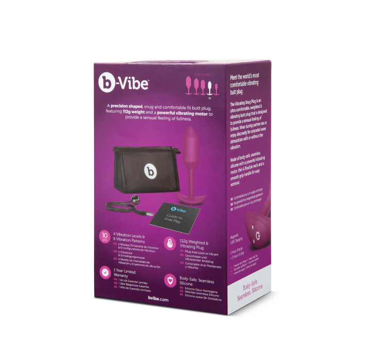 Анальна пробка з вібрацією B-Vibe Snug Plug 2 рожева