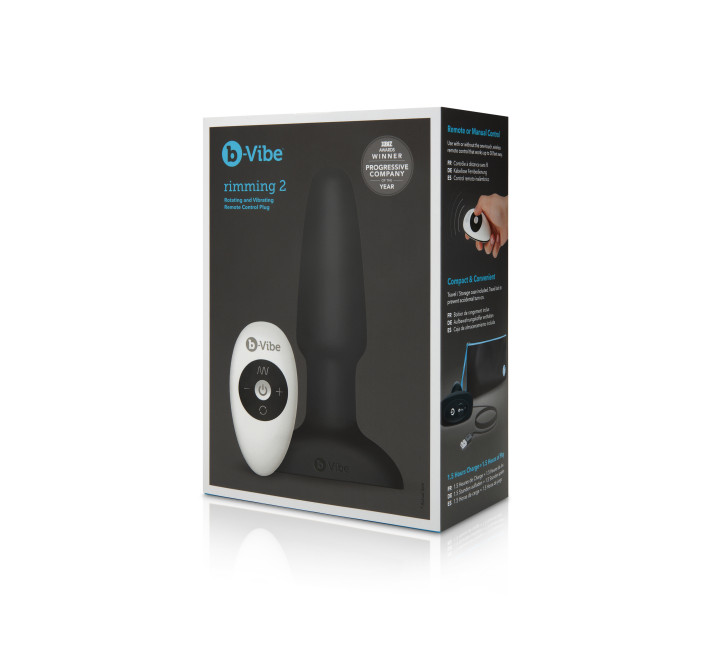 Анальна пробка з вібрацією та імітацією риммінгу B-Vibe Rimming Plug 2, чорна