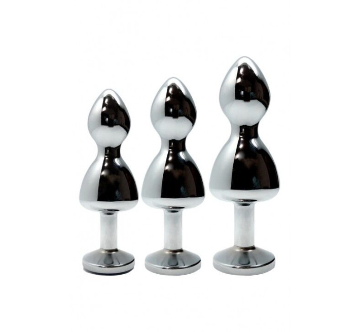 Металева анальна пробка Wooomy Lollypop Double Ball Metal Plug Blue S, діаметр 2,8см, довжина 8,5см