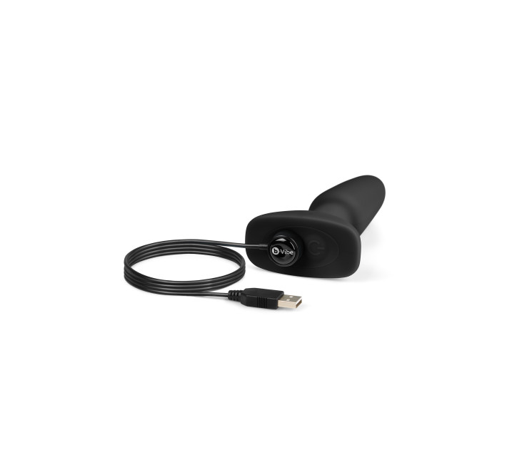 Анальна пробка з вібрацією та імітацією риммінгу B-Vibe Rimming Plug 2, чорна