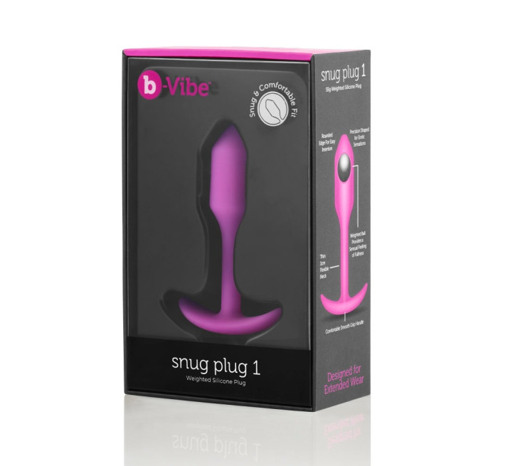 Анальна пробка із зміщеним центром ваги B-vibe Snug Plug 1 рожева
