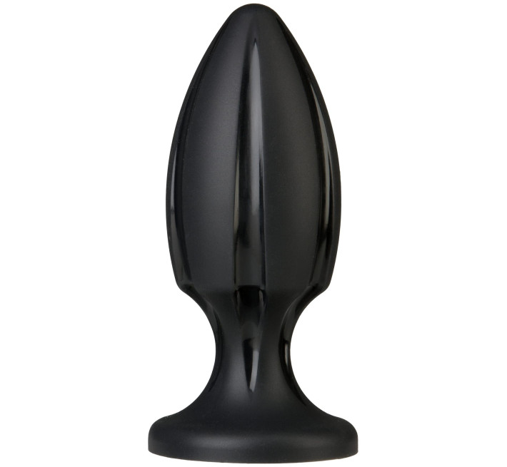 Анальний плаг із каналами для змащення Doc Johnson Platinum Premium Silicone - The Rocket Чорний