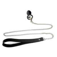 Силиконовая анальная пробка Art of Sex Silicone Anal Plug with Leash size M с поводком Black Силиконовая анальная пробка Art of Sex Silicone Anal Plug with Leash size M с поводком Black