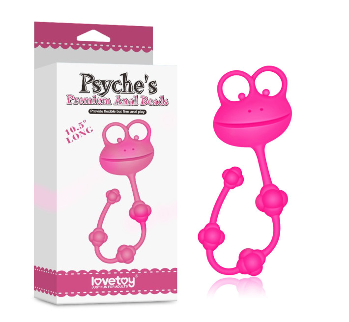 Аналная цепочка шариков LoveToy Silicone Frog Anal Beads Розовая