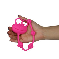 Аналная цепочка шариков LoveToy Silicone Frog Anal Beads Розовая