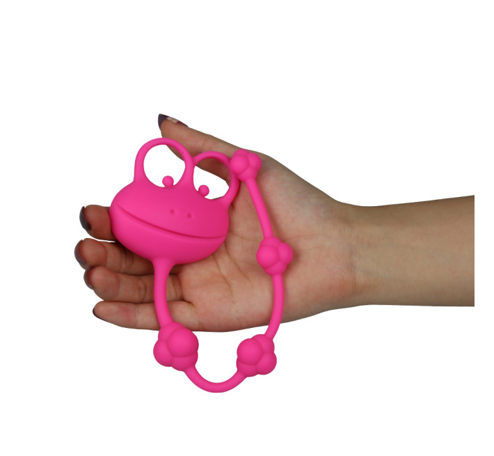 Аналная цепочка шариков LoveToy Silicone Frog Anal Beads Розовая