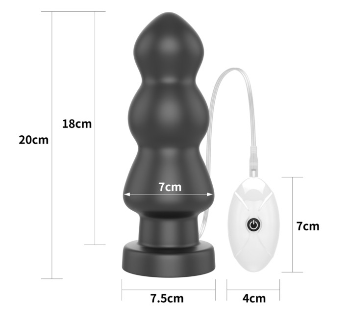 Анальна пробка LoveToy King-Sized Vibrating Anal Rigger 7.8"
