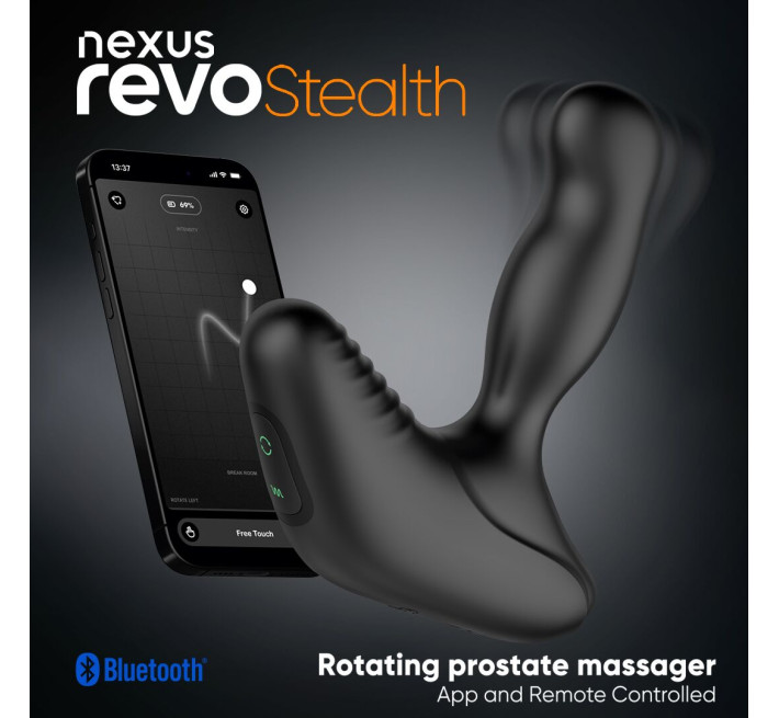 Смарт-масажер простати Nexus Revo Stealth with APP, вібрація+ротація, пульт ДУ, до 10 годин роботи
