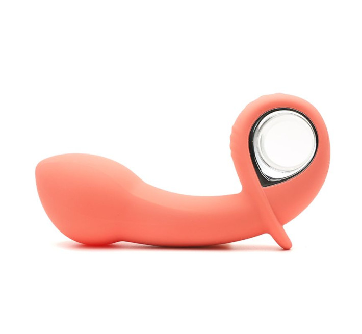 Анальний вібратор KisToy Klein Помаранчевий з надуючим кінчиком