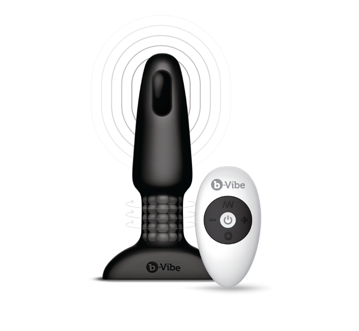 Анальна пробка з вібрацією та імітацією риммінгу B-Vibe Rimming Plug 2, чорна