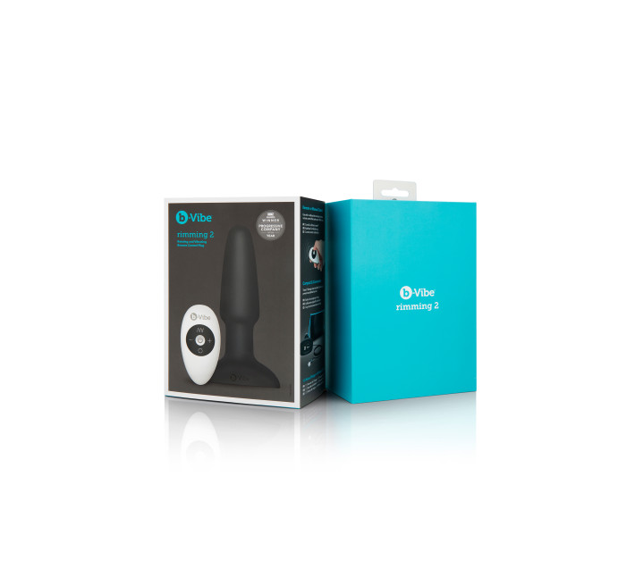 Анальна пробка з вібрацією та імітацією риммінгу B-Vibe Rimming Plug 2, чорна