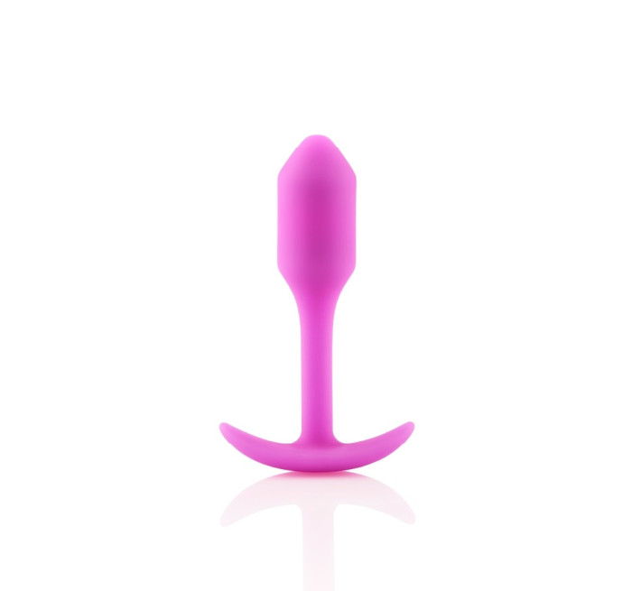 Анальна пробка із зміщеним центром ваги B-vibe Snug Plug 1 рожева