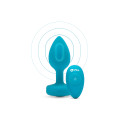 Анальна пробка з вібрацією та каменем B-Vibe Vibrating Jewel Plug, блакитна, S/M
