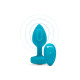Анальна пробка з вібрацією та каменем B-Vibe Vibrating Jewel Plug, блакитна, S/M