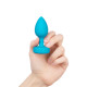 Анальна пробка з вібрацією та каменем B-Vibe Vibrating Jewel Plug, блакитна, S/M