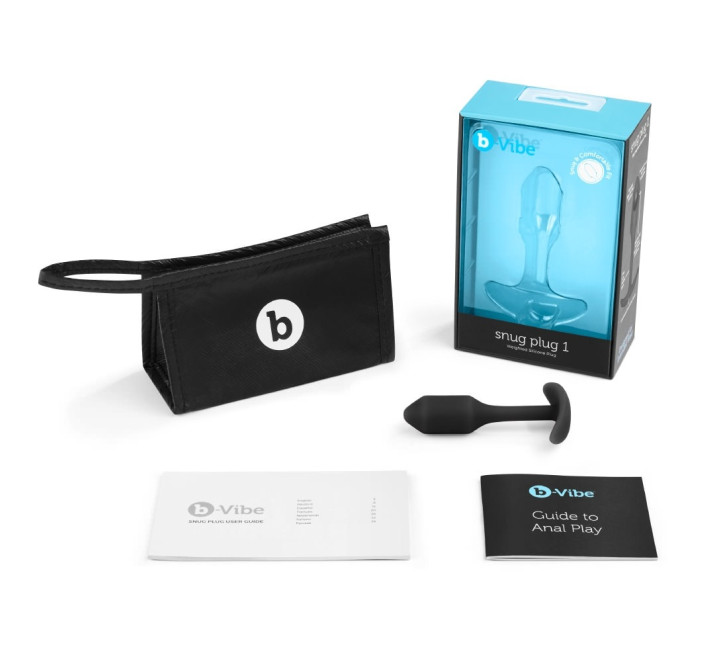 Анальная пробка со смещенным центром тяжести B-vibe Snug Plug 1 черная