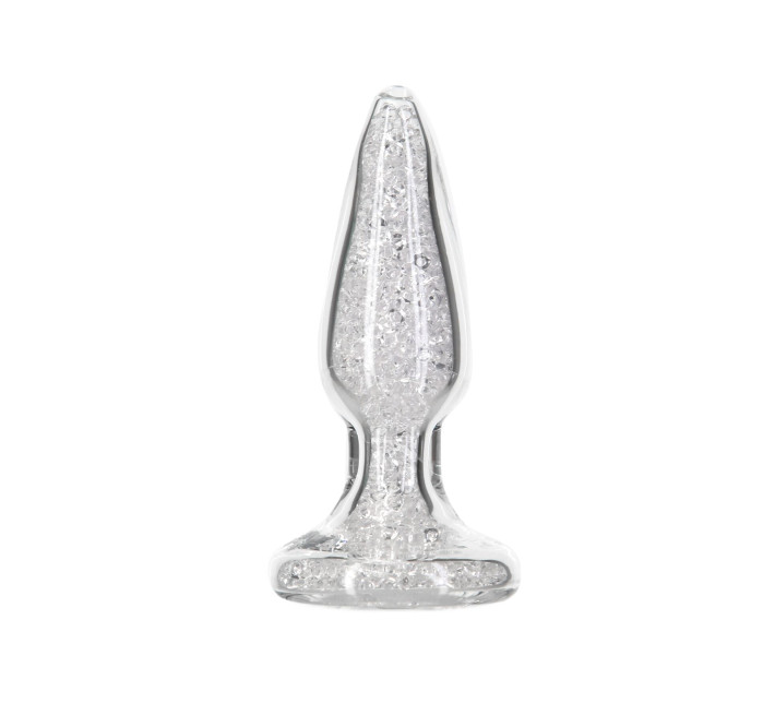 Стеклянная анальная пробка Pillow Talk Fancy Luxurious Glass Anal Plug, ⌀3,1см, вибропуля в подарок