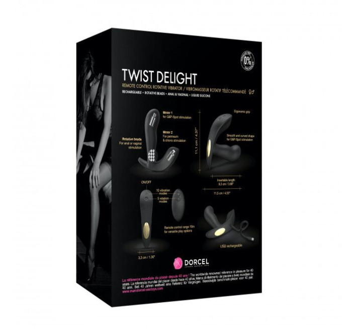 Універсальний вібратор із перловим масажем Marc Dorcel TWIST DELIGHT