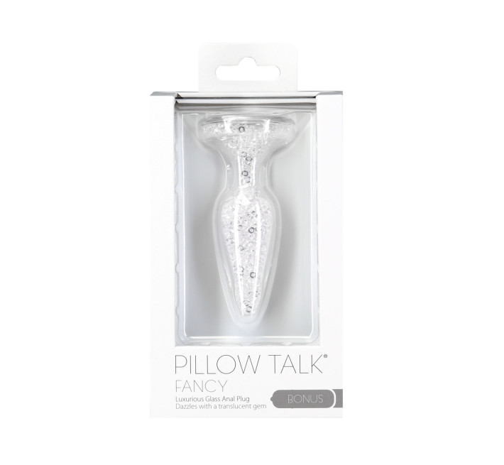 Стеклянная анальная пробка Pillow Talk Fancy Luxurious Glass Anal Plug, ⌀3,1см, вибропуля в подарок