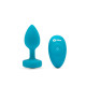Анальна пробка з вібрацією та каменем B-Vibe Vibrating Jewel Plug, блакитна, S/M