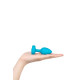 Анальна пробка з вібрацією та каменем B-Vibe Vibrating Jewel Plug, блакитна, S/M