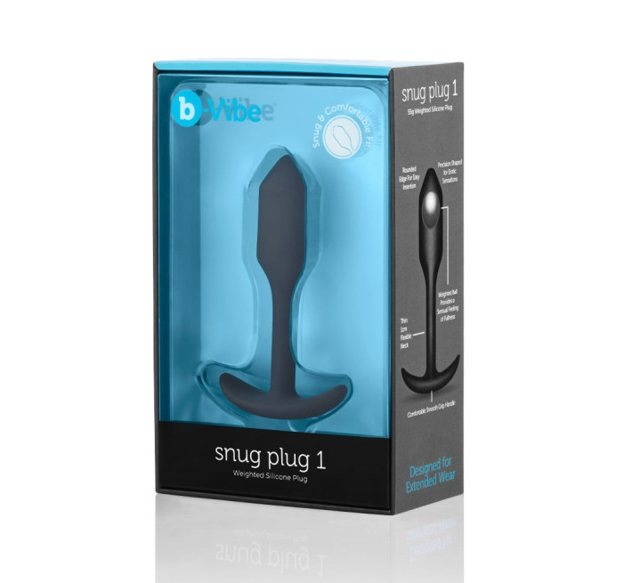 Анальная пробка со смещенным центром тяжести B-vibe Snug Plug 1 черная
