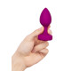 Анальна пробка з вібрацією та каменем B-Vibe Vibrating Jewel Plug, рожева, S/M