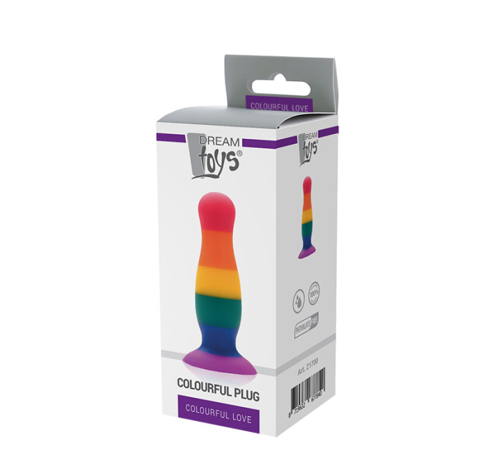 Райдужна Анальна пробка Dreamtoys Colourful Love Plug M