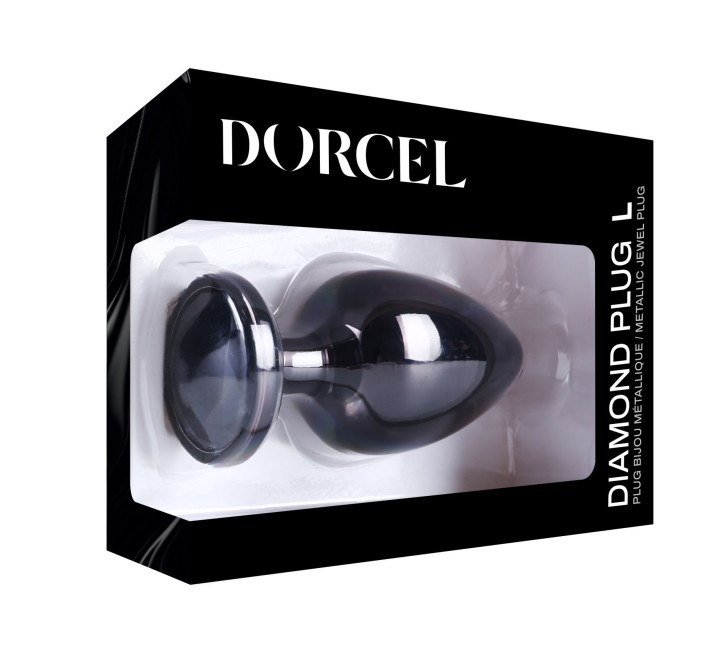 Металева анальна пробка з кристалом Dorcel Diamond Plug Black L