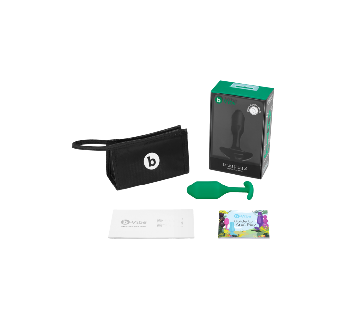 Анальная пробка со смещенным центром тяжести B-Vibe Snug Plug 2 зеленая
