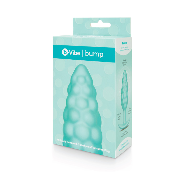 Анальна пробка з вібрацією B-Vibe Texture Bump блакитна