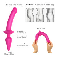 Анальна пробка з дилдо 2в1 Strap-On-Me SWITCH PLUG-IN DILDO Fuchsia L, діаметр 4,5/3,4 см Анальна пробка з дилдо 2в1 Strap-On-Me SWITCH PLUG-IN DILDO Fuchsia L, діаметр 4,5/3,4 см