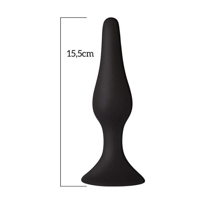 Анальна пробка на присосці MAI Attraction Toys №35 Чорна 15,5/3,8 см