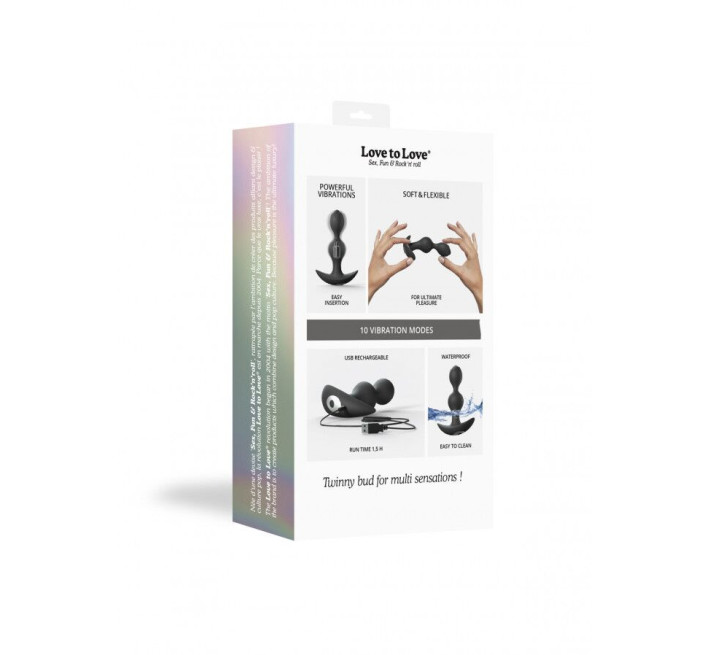 Анальний стимулятор із вібрацією Love To Love TWINNY BUD Чорний