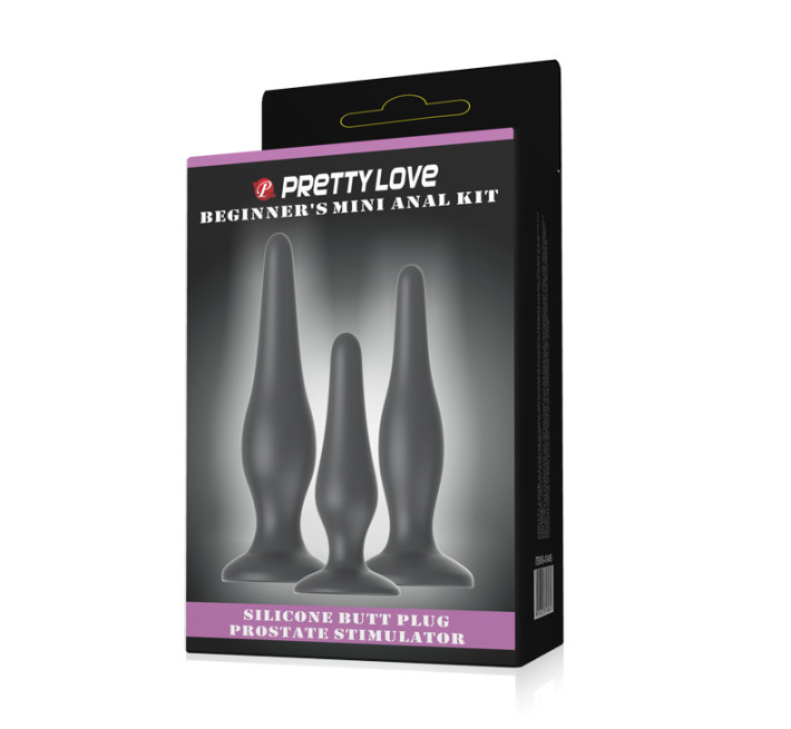 Анальные пробки Pretty Love Begginer's Mini Anal Kit Черная