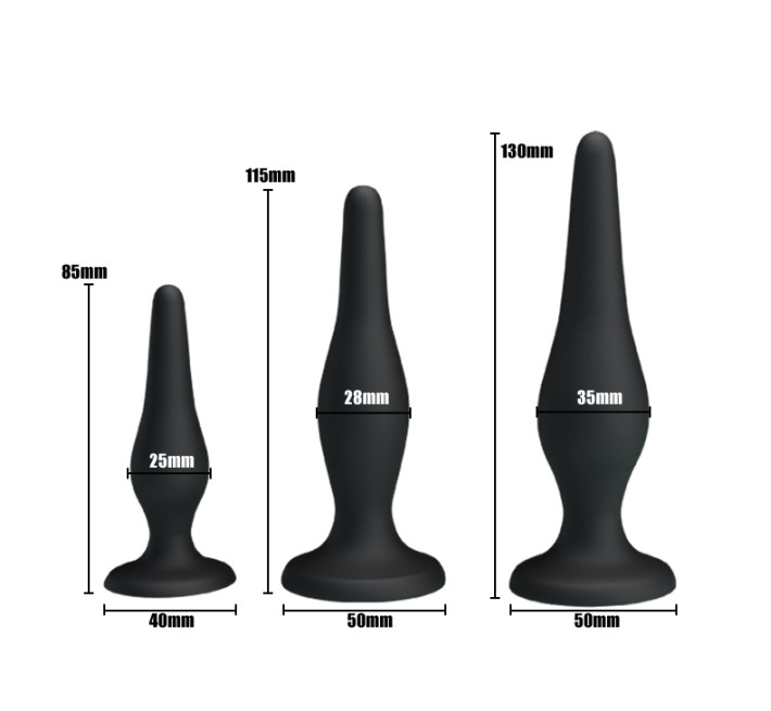 Анальные пробки Pretty Love Begginer's Mini Anal Kit Черная