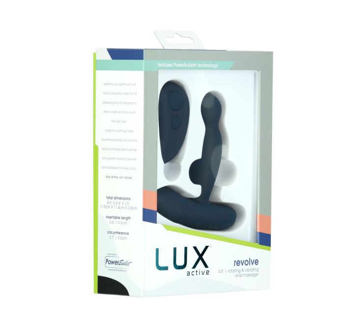 Масажер простати з ротацією та вібрацією Lux Active Revolve, пульт ДК