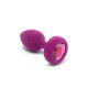 Анальна пробка з вібрацією та каменем B-Vibe Vibrating Jewel Plug, рожева, S/M