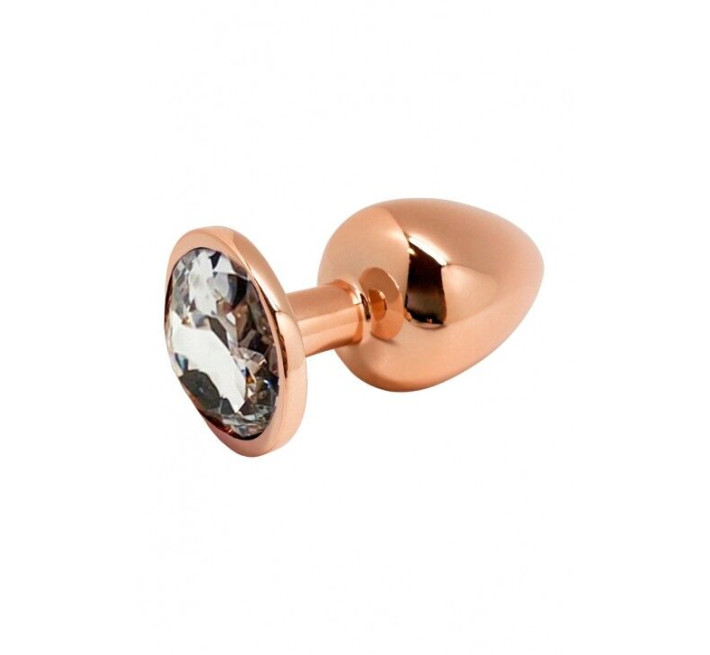Металева анальна пробка Wooomy Tralalo Rose Gold Metal Plug Size L, діаметр 4 см, довжина 9 см