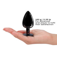 Металева анальна пробка з кристалом Dorcel Diamond Plug Black L Металева анальна пробка з кристалом Dorcel Diamond Plug Black L