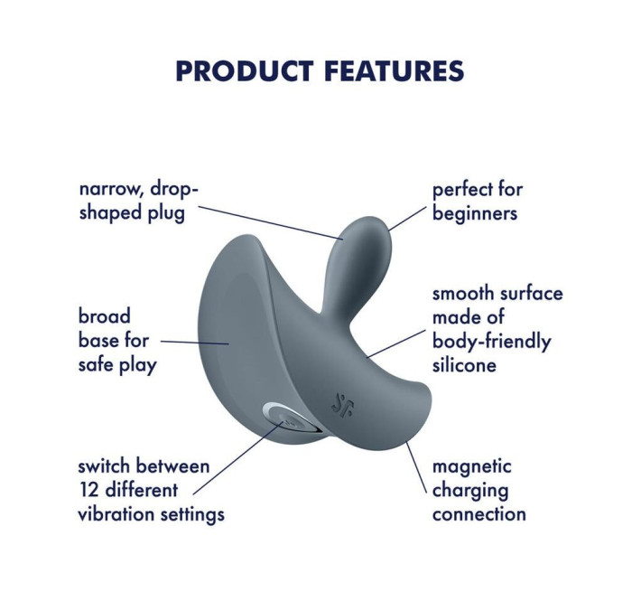 Анальная вибропробка Satisfyer Booty Absolute Beginners 2, для начинающих, вводимая часть 3,5 см