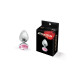 Металева Анальна пробка з рожевим кристалом MAI Attraction Toys №73 8/3 см
