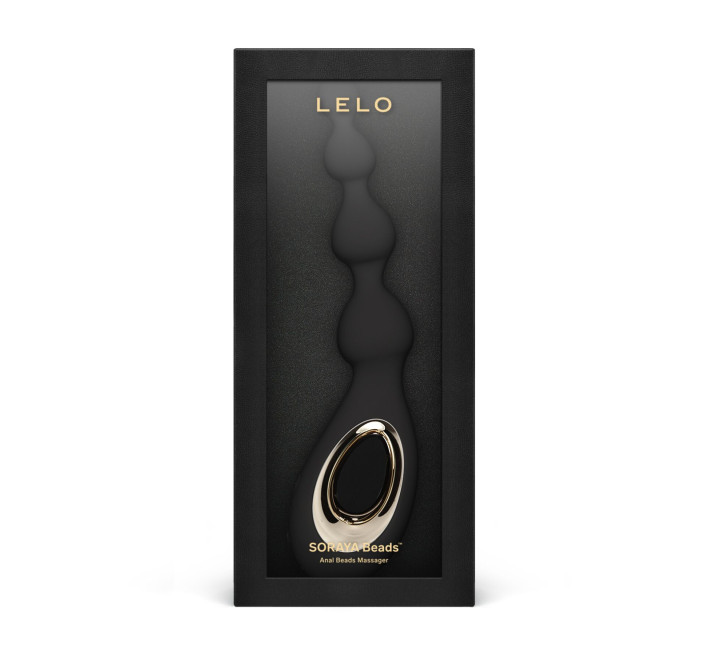 Анальные бусы с вибрацией LELO Soraya Beads Black, разный диаметр бусин, 8 режимов