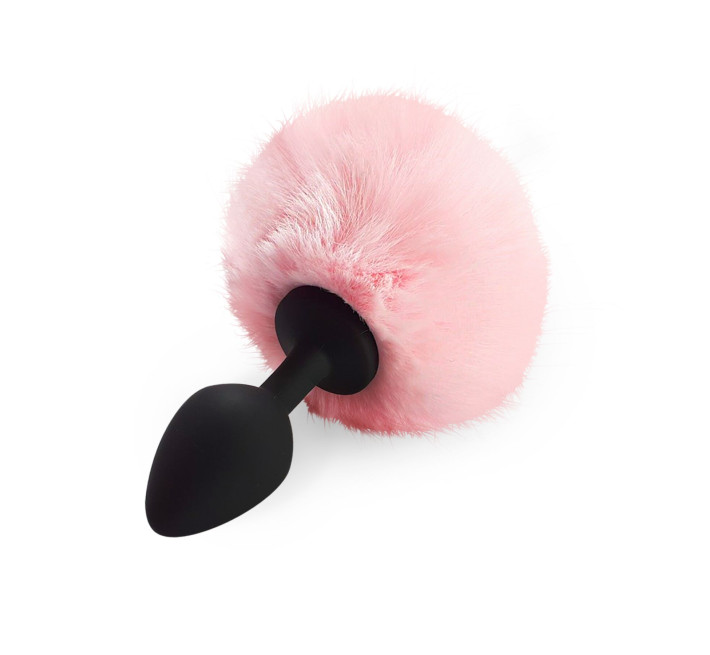 Силиконовая анальная пробка М Art of Sex - Silicone Bunny Tails Butt plug Pink, диаметр 3,5 см